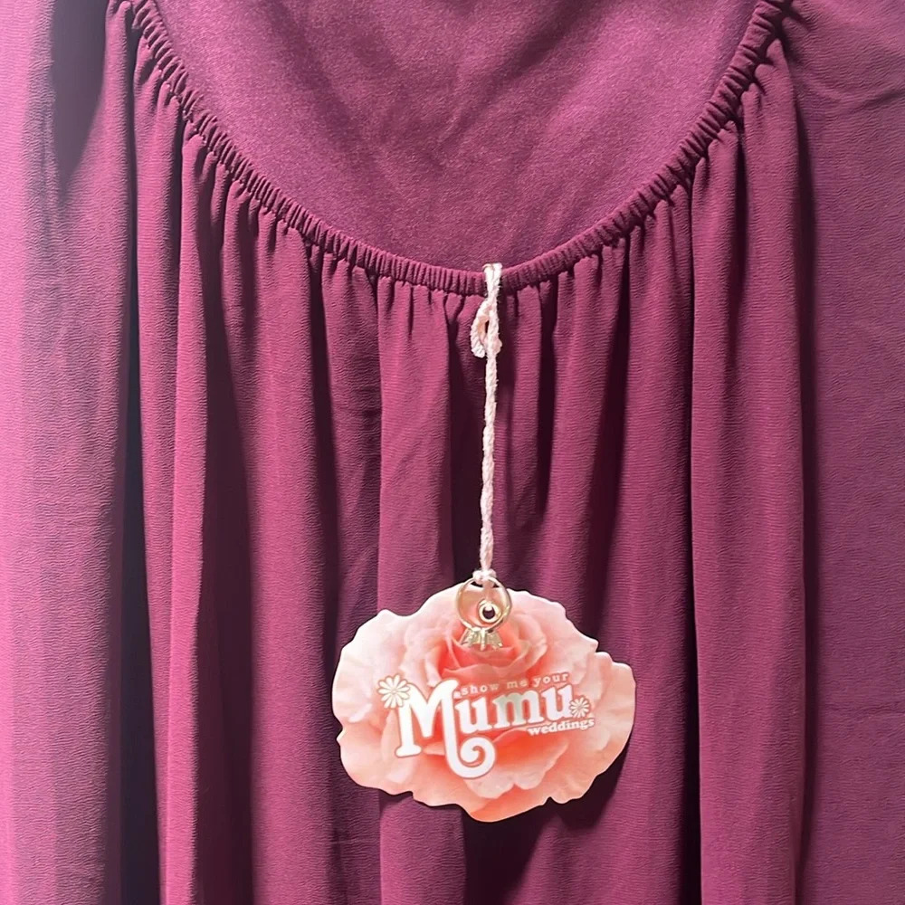 NWT Show Me Your Mumu “Sirene” Merlot Red Strapless Maxi Dress - Picture 4 of 9